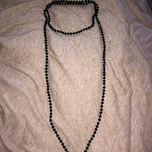Black Shimmery Bead Wrap Necklace